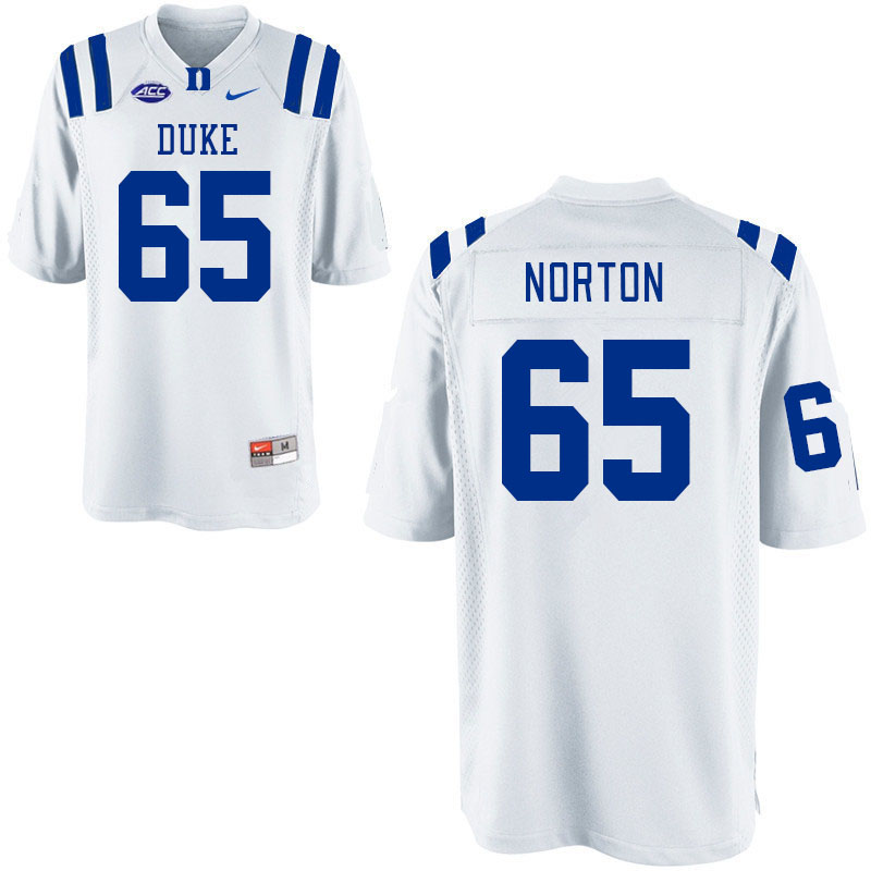 Duke Blue Devils #65 Max Norton College Football Jerseys Stitched Sale-White